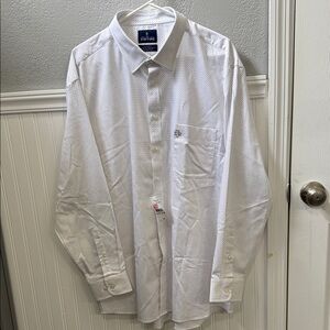 Stafford White Patterned Men's Dress Shirt